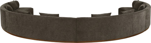 Orla 225.25" Brown Chenille Fabric Upholstered Sectional, 4-Piece