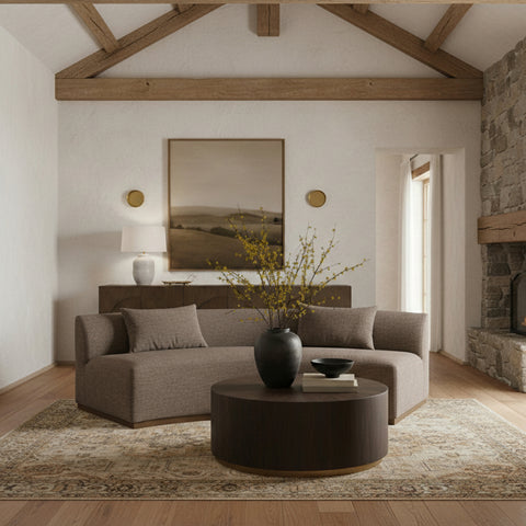 Orla 104" Brown Chenille Fabric Upholstered Sofa, 1 Piece
