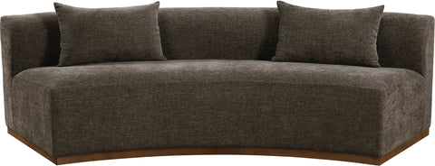 Orla 104" Brown Chenille Fabric Upholstered Sofa, 1 Piece