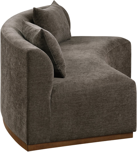 Orla 104" Brown Chenille Fabric Upholstered Sofa, 1 Piece