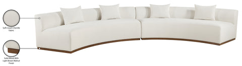 Orla 182.5" Cream Chenille Fabric Upholstered Sectional, 2-Piece