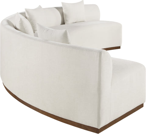 Orla 182.5" Cream Chenille Fabric Upholstered Sectional, 2-Piece