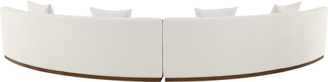 Orla 182.5" Cream Chenille Fabric Upholstered Sectional, 2-Piece