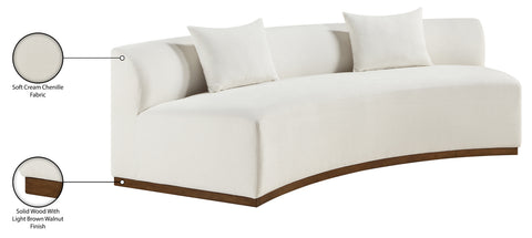 Orla 104" Cream Chenille Fabric Upholstered Sofa, 1 Piece