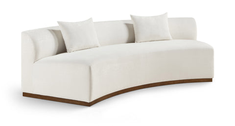Orla 104" Cream Chenille Fabric Upholstered Sofa, 1 Piece