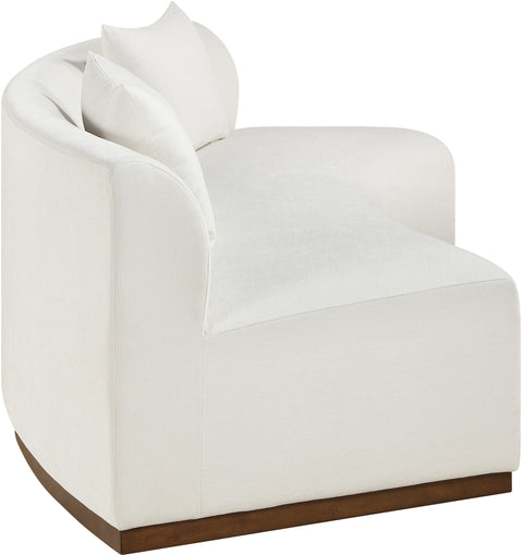 Orla 104" Cream Chenille Fabric Upholstered Sofa, 1 Piece