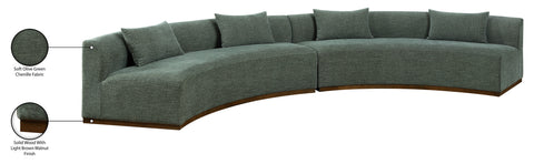 Orla 182.5" Olive Chenille Fabric Upholstered Sectional, 2-Piece