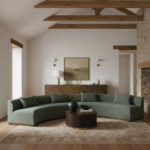 Orla 182.5" Olive Chenille Fabric Upholstered Sectional, 2-Piece
