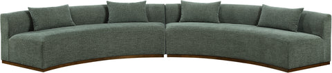 Orla 182.5" Olive Chenille Fabric Upholstered Sectional, 2-Piece