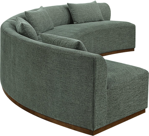 Orla 182.5" Olive Chenille Fabric Upholstered Sectional, 2-Piece