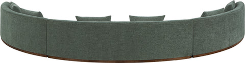 Orla 221.25" Olive Chenille Fabric Upholstered Sectional, 3-Piece