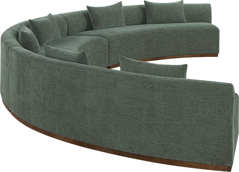 Orla 221.25" Olive Chenille Fabric Upholstered Sectional, 3-Piece