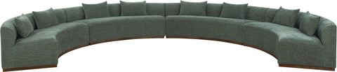 Orla 225.25" Olive Chenille Fabric Upholstered Sectional, 4-Piece