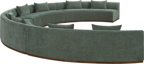 Orla 225.25" Olive Chenille Fabric Upholstered Sectional, 4-Piece