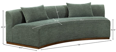Orla 104" Olive Chenille Fabric Upholstered Sofa, 1 Piece