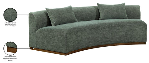 Orla 104" Olive Chenille Fabric Upholstered Sofa, 1 Piece