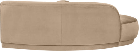 Juniper 86" Beige Velvet Performance Fabric Upholstered Left Sofa, 1 Piece