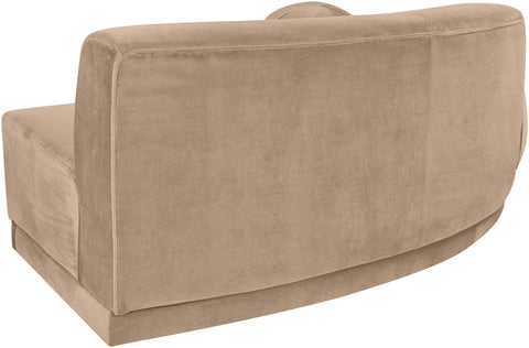 Juniper 86" Beige Velvet Performance Fabric Upholstered Left Sofa, 1 Piece