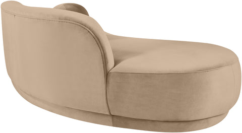 Juniper 86" Beige Velvet Performance Fabric Upholstered Left Sofa, 1 Piece