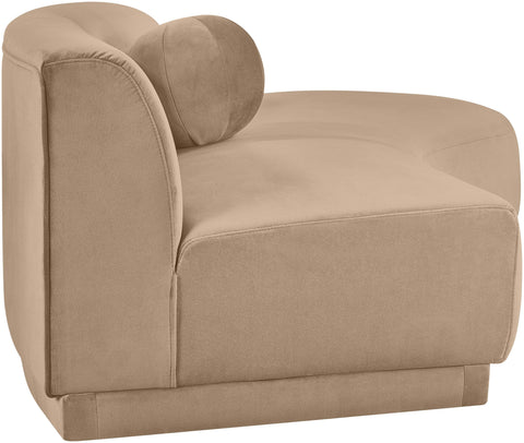 Juniper 86" Beige Velvet Performance Fabric Upholstered Right Sofa, 1 Piece