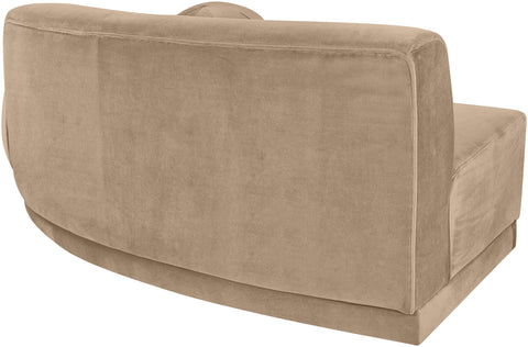 Juniper 86" Beige Velvet Performance Fabric Upholstered Right Sofa, 1 Piece