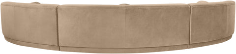 Juniper 177.5" Beige Velvet Performance Fabric Upholstered Sectional