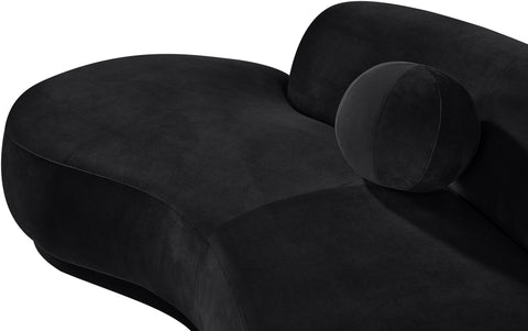 Juniper 86" Black Velvet Performance Fabric Upholstered Left Sofa, 1 Piece