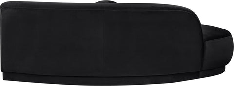 Juniper 86" Black Velvet Performance Fabric Upholstered Left Sofa, 1 Piece