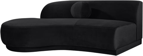Juniper 86" Black Velvet Performance Fabric Upholstered Left Sofa, 1 Piece