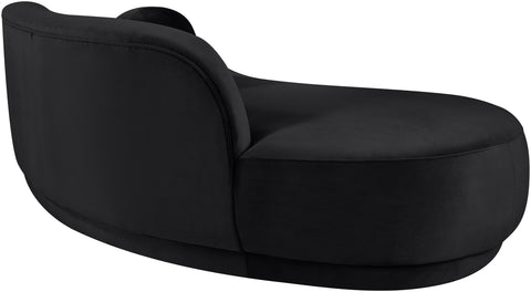 Juniper 86" Black Velvet Performance Fabric Upholstered Left Sofa, 1 Piece