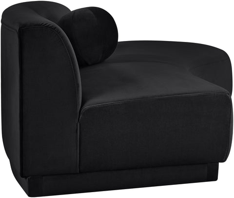 Juniper 86" Black Velvet Performance Fabric Upholstered Right Sofa, 1 Piece