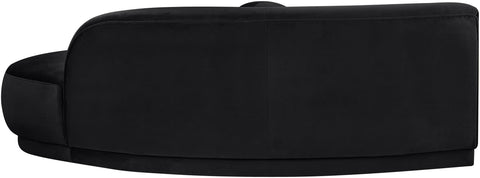 Juniper 86" Black Velvet Performance Fabric Upholstered Right Sofa, 1 Piece