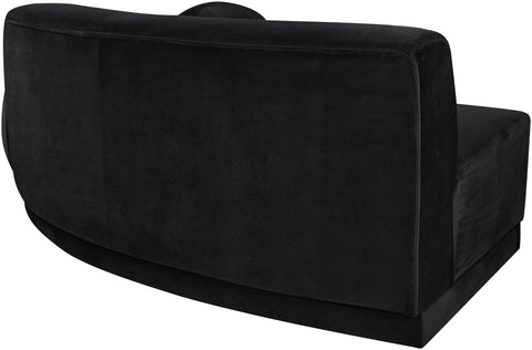 Juniper 86" Black Velvet Performance Fabric Upholstered Right Sofa, 1 Piece
