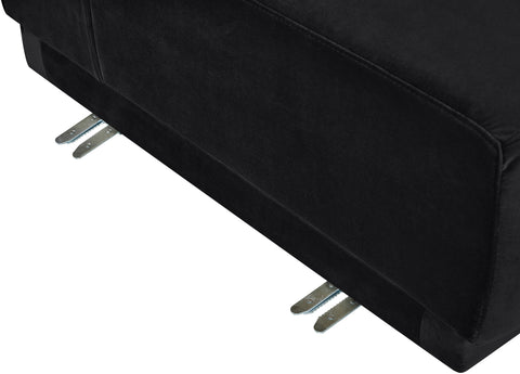 Juniper 146" Black Velvet Performance Fabric Upholstered Sectional