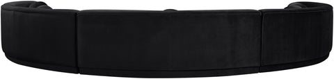 Juniper 192" Black Velvet Performance Fabric Upholstered Sectional