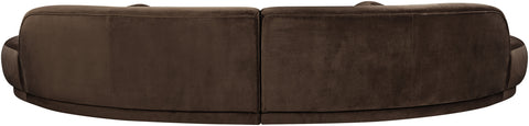 Juniper 146" Brown Velvet Performance Fabric Upholstered Sectional