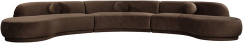 Juniper 177.5" Brown Velvet Performance Fabric Upholstered Sectional