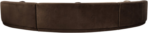 Juniper 177.5" Brown Velvet Performance Fabric Upholstered Sectional