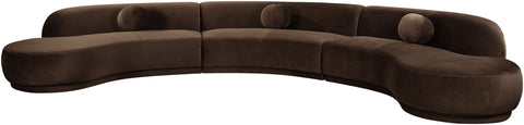 Juniper 177.5" Brown Velvet Performance Fabric Upholstered Sectional