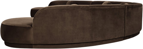 Juniper 189" Brown Velvet Performance Fabric Upholstered Sectional