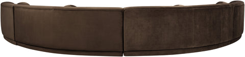 Juniper 189" Brown Velvet Performance Fabric Upholstered Sectional
