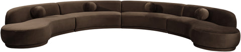 Juniper 189" Brown Velvet Performance Fabric Upholstered Sectional
