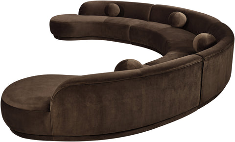 Juniper 189" Brown Velvet Performance Fabric Upholstered Sectional