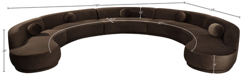Juniper 192" Brown Velvet Performance Fabric Upholstered Sectional