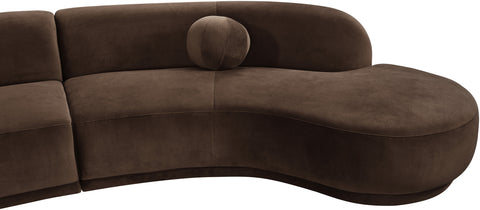Juniper 192" Brown Velvet Performance Fabric Upholstered Sectional