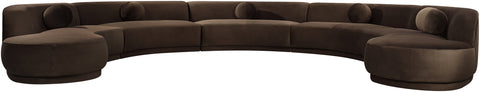 Juniper 192" Brown Velvet Performance Fabric Upholstered Sectional