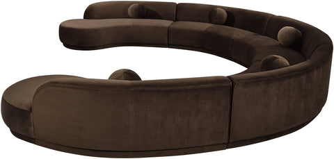 Juniper 192" Brown Velvet Performance Fabric Upholstered Sectional