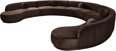 Juniper 192" Brown Velvet Performance Fabric Upholstered Sectional