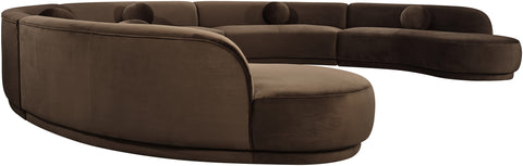 Juniper 192" Brown Velvet Performance Fabric Upholstered Sectional