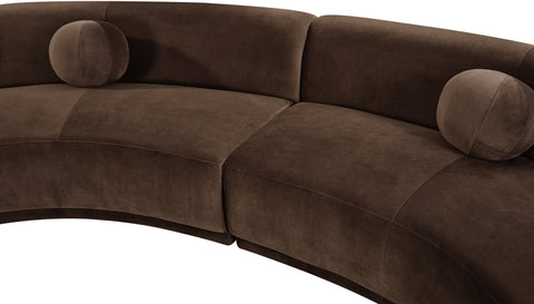 Juniper 192" Brown Velvet Performance Fabric Upholstered Sectional
